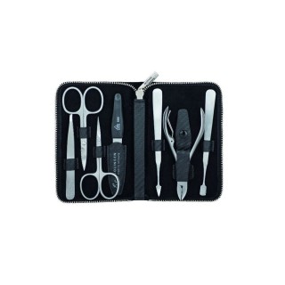 Erbe Manicure Zipper Case Range "Carbon", Black, 7 instruments