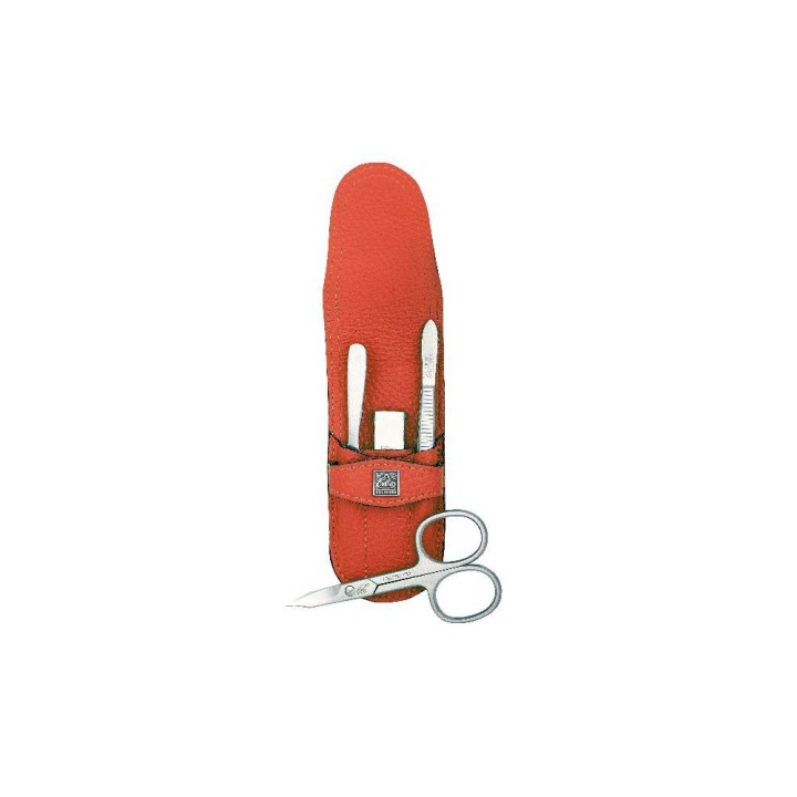 Erbe Piemont Series Slip Case With Manicure Set, Orange, 4 instruments